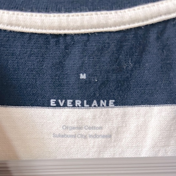 Everlane Organic Cotton Weekend Tee Dress - Navy / Canvas, size Medium - Picture 3 of 5